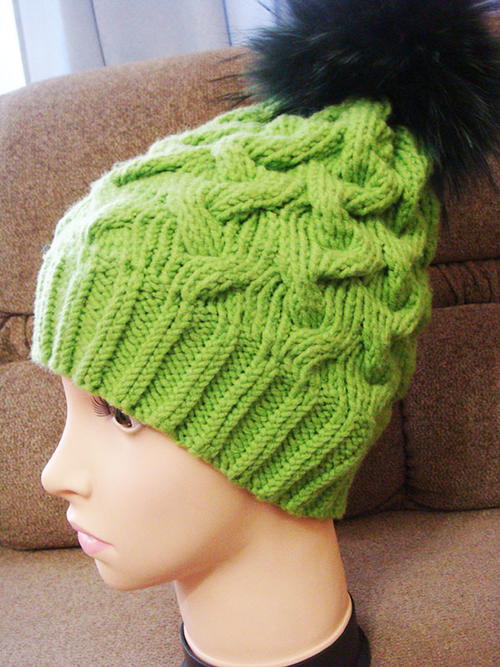 Electric Green Cable Hat Electric Green Cable Hat