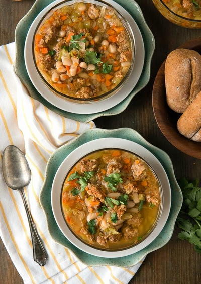 Spicy Chorizo Chile Cannellini Bean Soup Spicy Chorizo Chile Cannellini Bean Soup