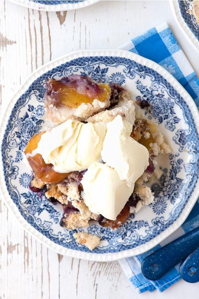 Slow Cooker Blueberry Peach Cobbler Slow Cooker Blueberry Peach Cobbler