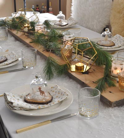 Rustic and Snowy Table Setting Ideas Rustic and Snowy Table Setting Ideas