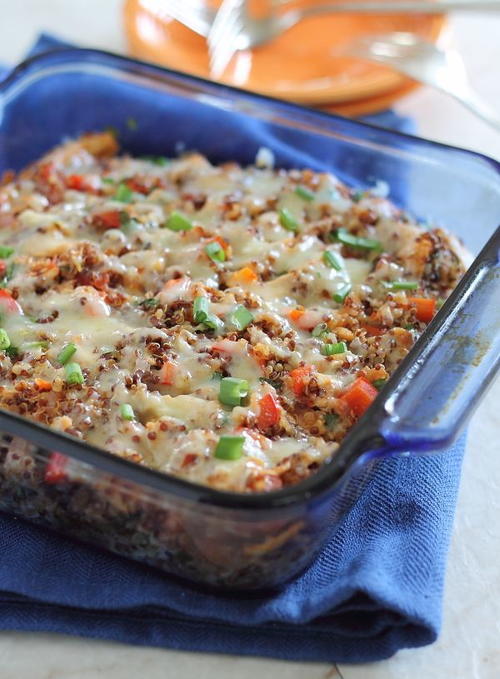 Cheddar Chicken Quinoa Bake