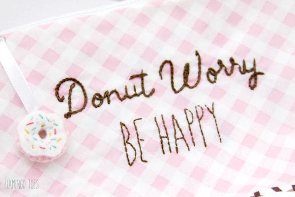Happy Doughnut Embroidery Design Happy Doughnut Embroidery Design