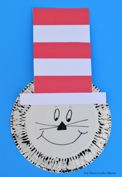 Paper Plate Dr. Seuss Cat in the Hat Craft