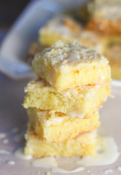 Pineapple Bars with Coconut Drizzle Pineapple Bars with Coconut Drizzle