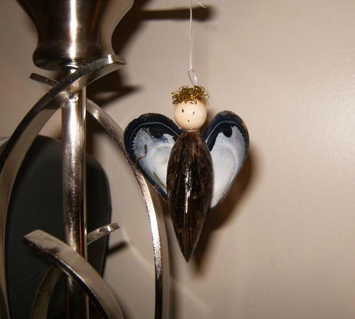 Mussel Shell Angel Ornament Mussel Shell Angel Ornament