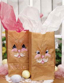 Easter Bunny Sacks with Tissue Paper Ears