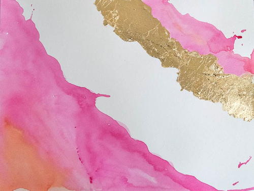 DIY Watercolor and Gold Leaf Technique DIY Watercolor and Gold Leaf Technique