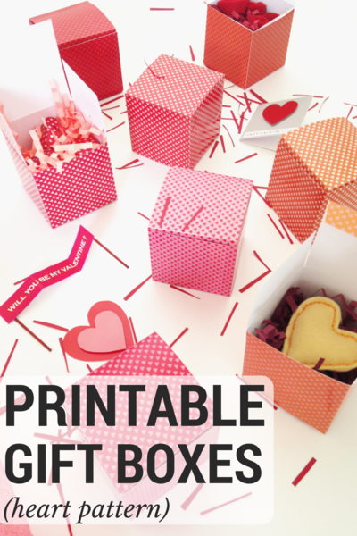 Heart-Patterned Printable Boxes