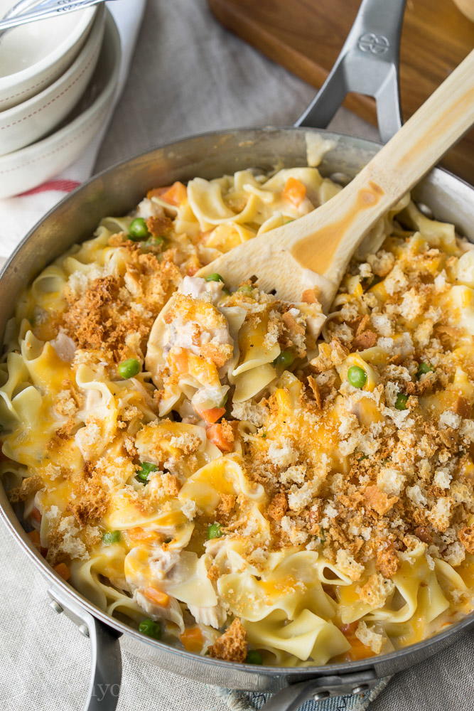 Easiest-Ever Skillet Tuna Noodle Casserole | FaveSouthernRecipes.com