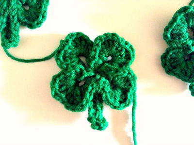 Crocheted Shamrock Garland