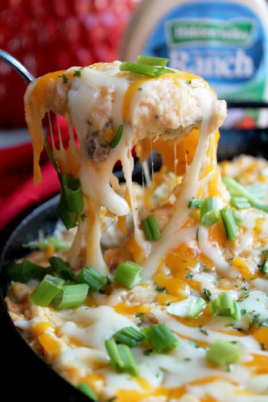 Easy Buffalo Chicken Potato Bake | FaveSouthernRecipes.com