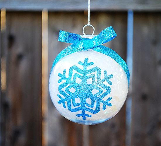 Glittery Snowflake DIY Christmas Ornament Glittery Snowflake DIY Christmas Ornament