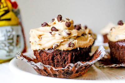 Cookie Dough Frosted Fudge Brownie Cupcakes