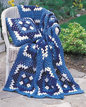 Three Color Crochet Pillow