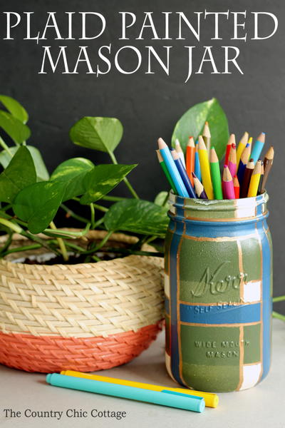 Plaid Painted Mason Jar Crafts Plaid Painted Mason Jar Crafts_1