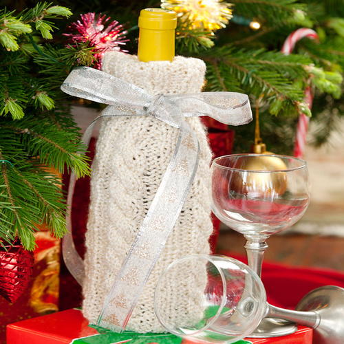 Cable Knit Wine Cover Cable Knit Wine Cover