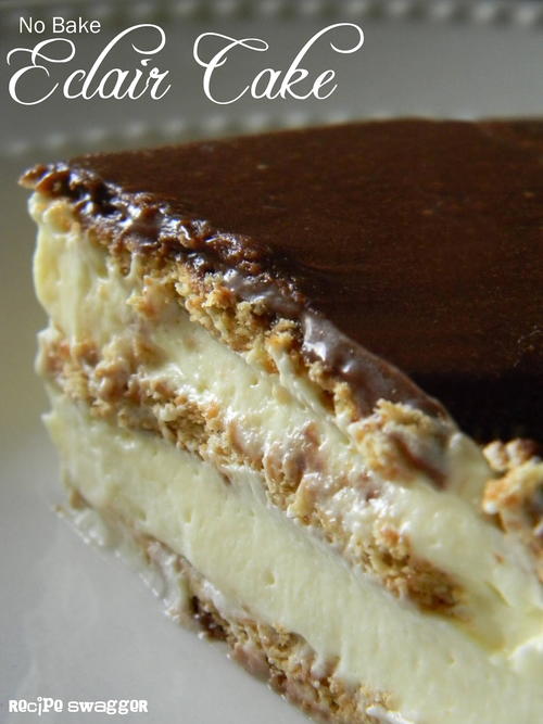 Stupidly Easy No-Bake Eclair Cake