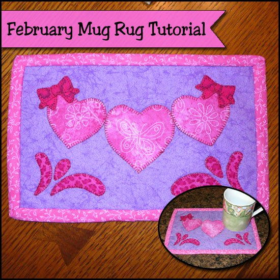 Valentines Day Mug Rug Tutorial Valentine's Day Mug rug tutorial
