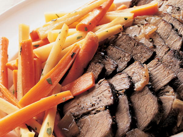 Zinfandel Pot Roast with Glazed Carrots Fresh Sage