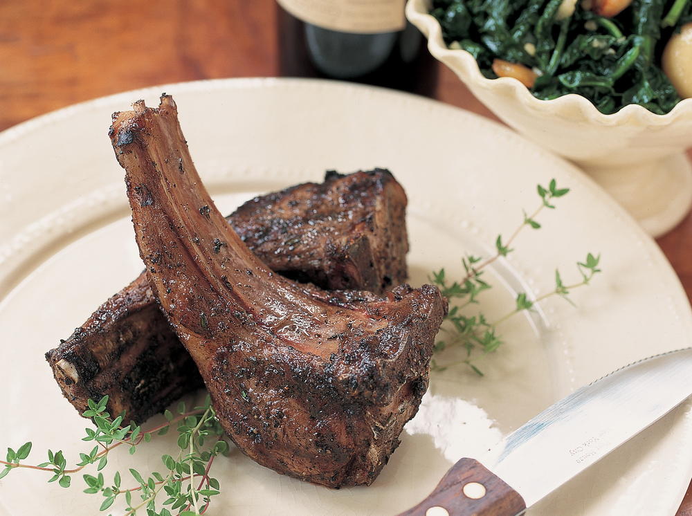 Herb Scented Double Rib Lamb Chops Cookstr Com