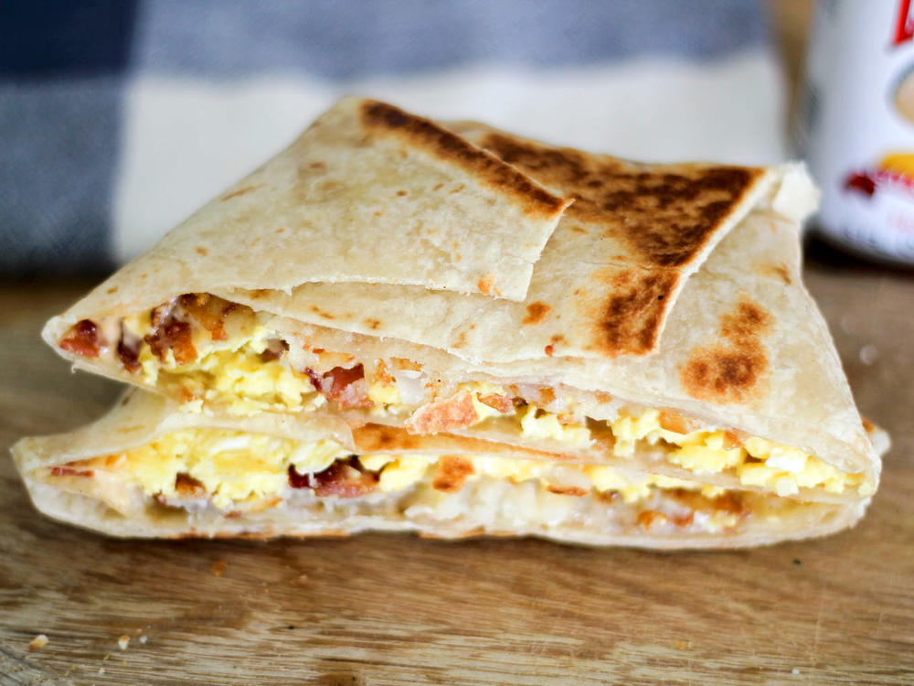 Taco Bell Bacon A.M. Crunchwrap Copycat | AllFreeCopycatRecipes.com