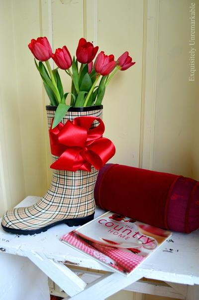 Rain Boot Floral Arrangement