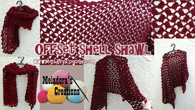 Offset Shell Crochet Shawl