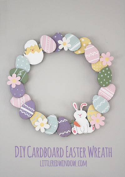 Easter Cardboard DIY Wreath_2