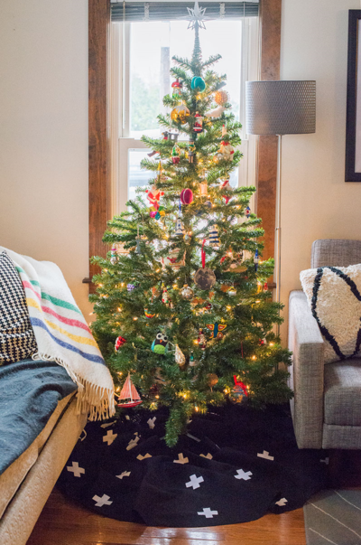 Swiss Cross Christmas Tree Skirt Swiss Cross Christmas Tree Skirt