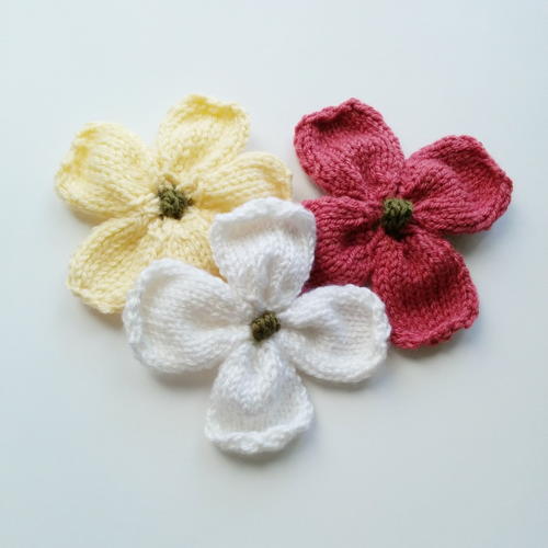 Knitted Dogwood Blossoms Knitted Dogwood Blossoms