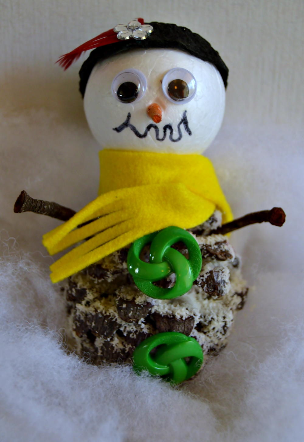Cute little pinecone snowman craft Cute Little Pinecone Snowman Craft | AllFreeChristmasCrafts.com