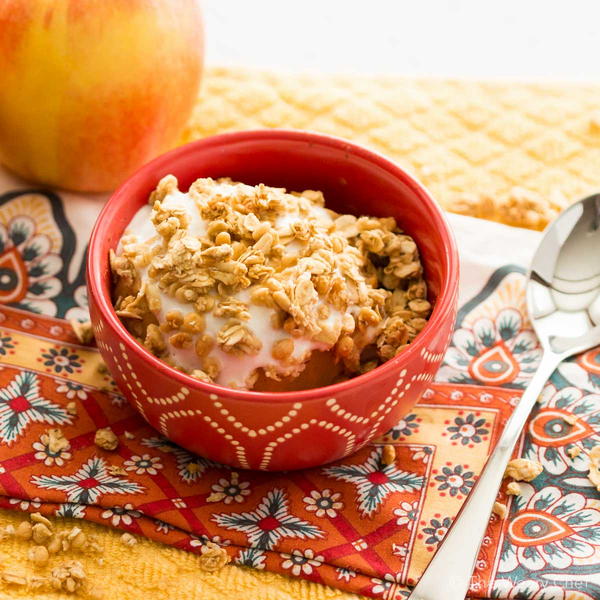 Day Starter Baked Apple with Yogurt and Granola