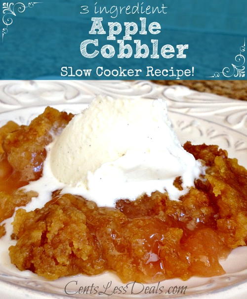 3-Ingredient Slow Cooker Apple Cobbler 3-Ingredient Slow Cooker Apple Cobbler