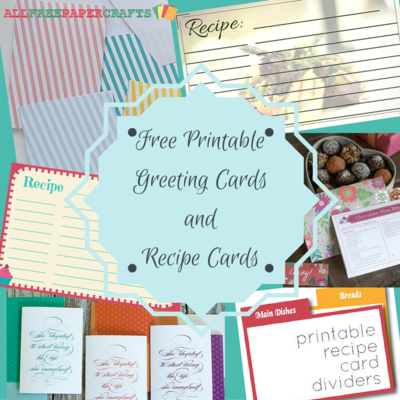 19+ Free Printable Greeting Cards and Recipe Cards