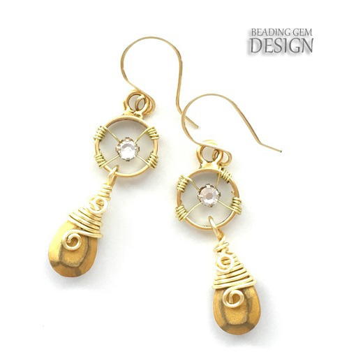 Resin Gemstone Wire Wrapped Earrings Resin Gemstone Wire Wrapped Earrings