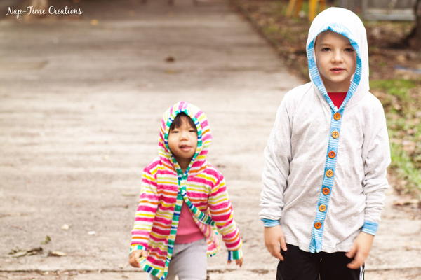 Hooded T-shirt Cardigan Hooded T-shirt Cardigan