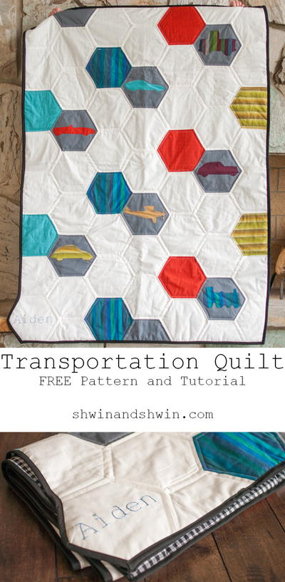Transportation Hexagon Pattern Quilt