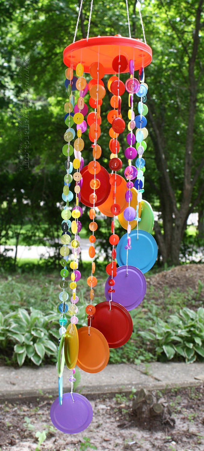 Rainbow Button Diy Wind Chime Allfreekidscrafts Com