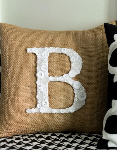 Button Monogram DIY Pillow Pattern