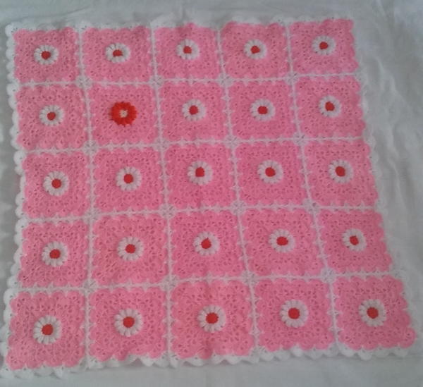 Pink Daisy Garden Baby Blanket Pink Daisy Garden Baby Blanket