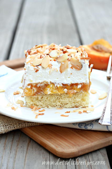 Better Than Anything Peach Poke Cake | TheBestDessertRecipes.com