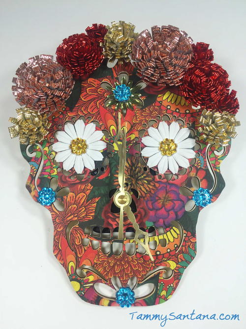 Stunning Sugar Skull Clock Stunning Sugar Skull Clock