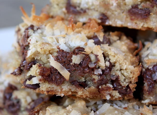 Dark Chocolate Coconut Blondies | FaveSouthernRecipes.com