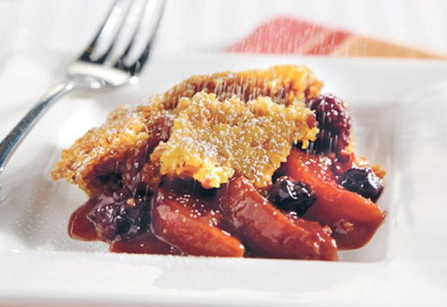 Peach and Berry Cake Mix Cobbler Peach and Berry Cake Mix Cobbler