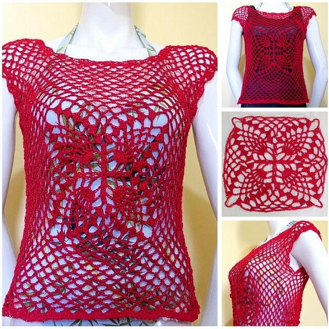 Crimson Lace Crochet Top Crimson Lace Crochet Top