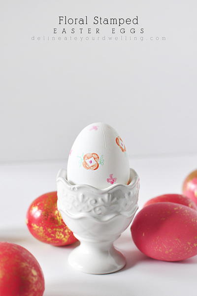 Delicate Floral Stamped Easter Egg Delicate Floral Stamped Easter Egg