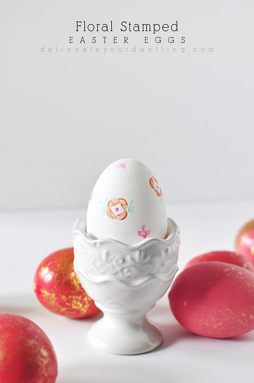 Delicate Floral Stamped Easter Egg Delicate Floral Stamped Easter Egg