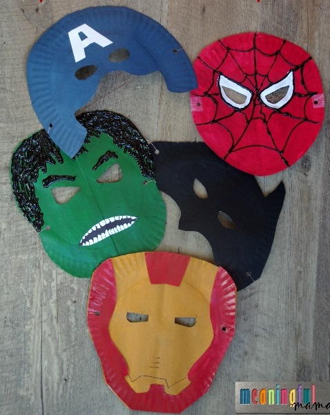 Superhero Paper Plate Masks Superhero Paper Plate Masks
