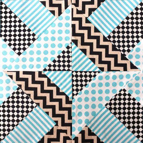 Doubly Striped Half Square Triangle Block Doubly Striped Half Square Triangle Block_1
