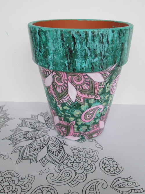 Decoupaged Flower Pot Crafts Decoupaged Flower Pot Crafts
